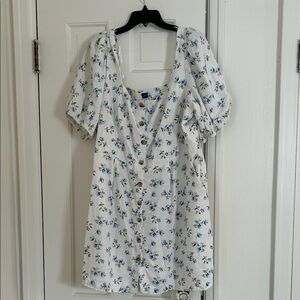 Old Navy White and Blue Floral Mini Dress